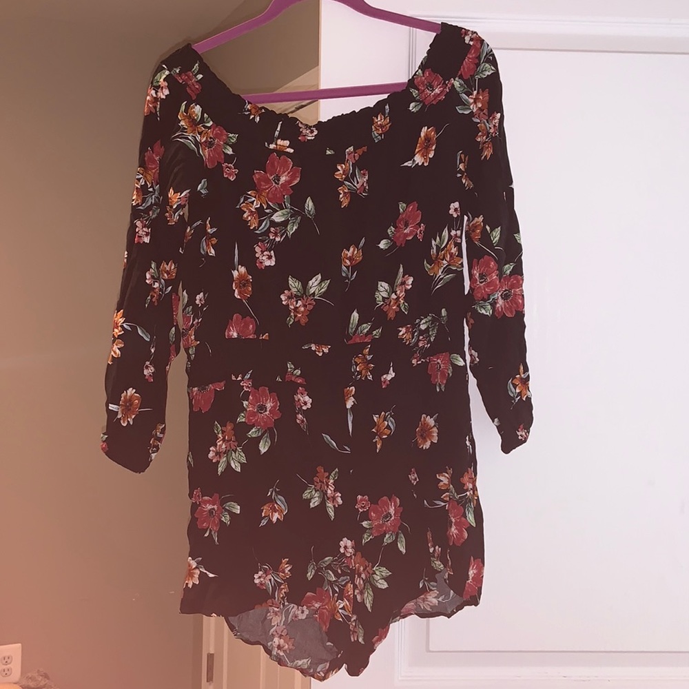Never worn off the shoulder floral romper